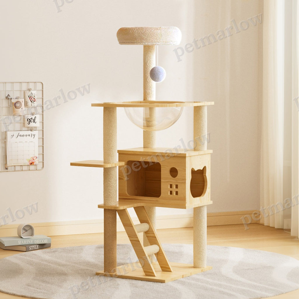 Modern Cat Tower with Scratching Posts and Perch – view 3