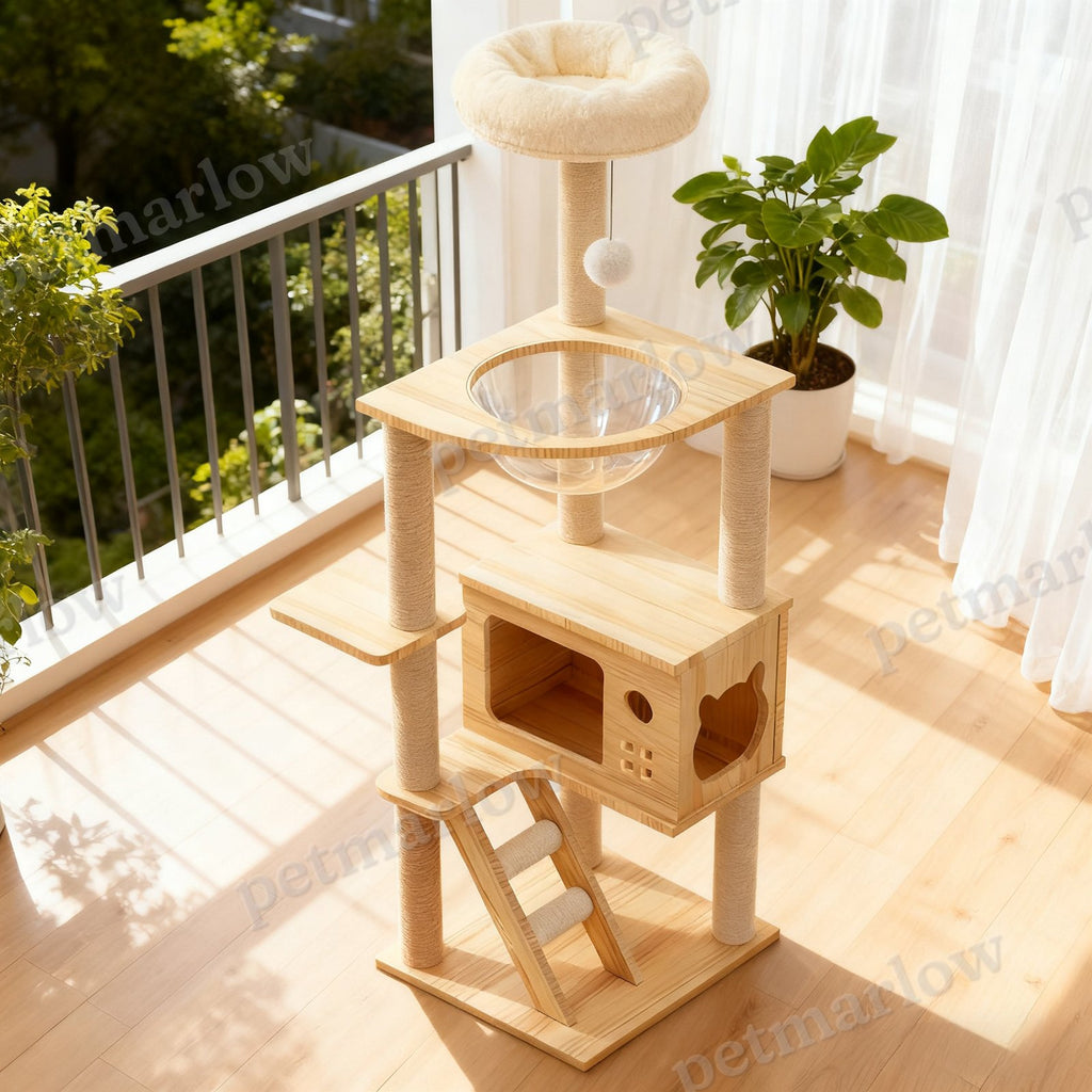 Modern Cat Tower with Scratching Posts and Perch – view 5