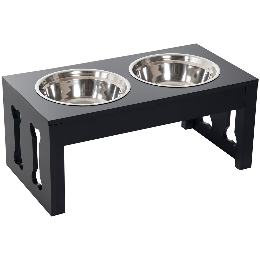 Modern Decorative Raised Dog Bowls for Comfortable Feeding – Black / 655x365x165 mm