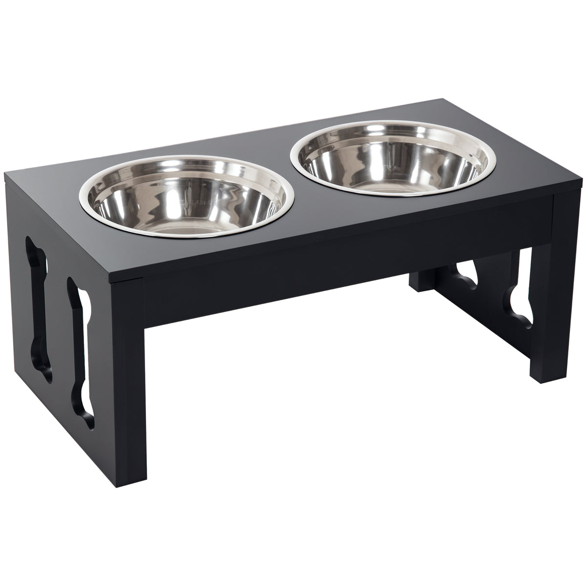 Modern Decorative Raised Dog Bowls for Comfortable Feeding – Black / 655x365x165 mm