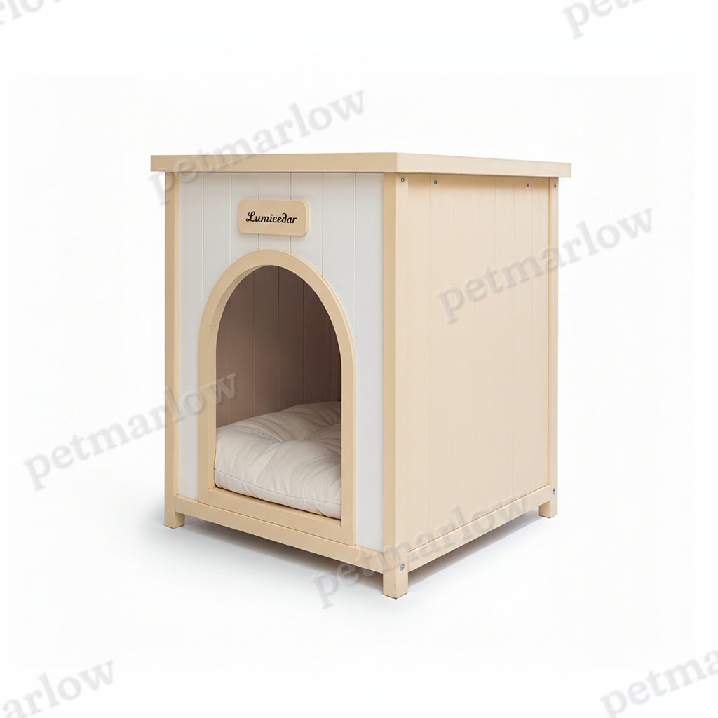 Modern Indoor Wooden Dog House with Cushion – view 5