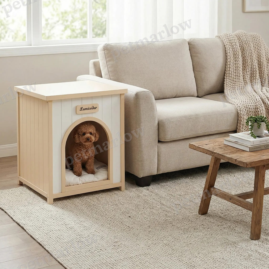 Modern Indoor Wooden Dog House with Cushion – view 6