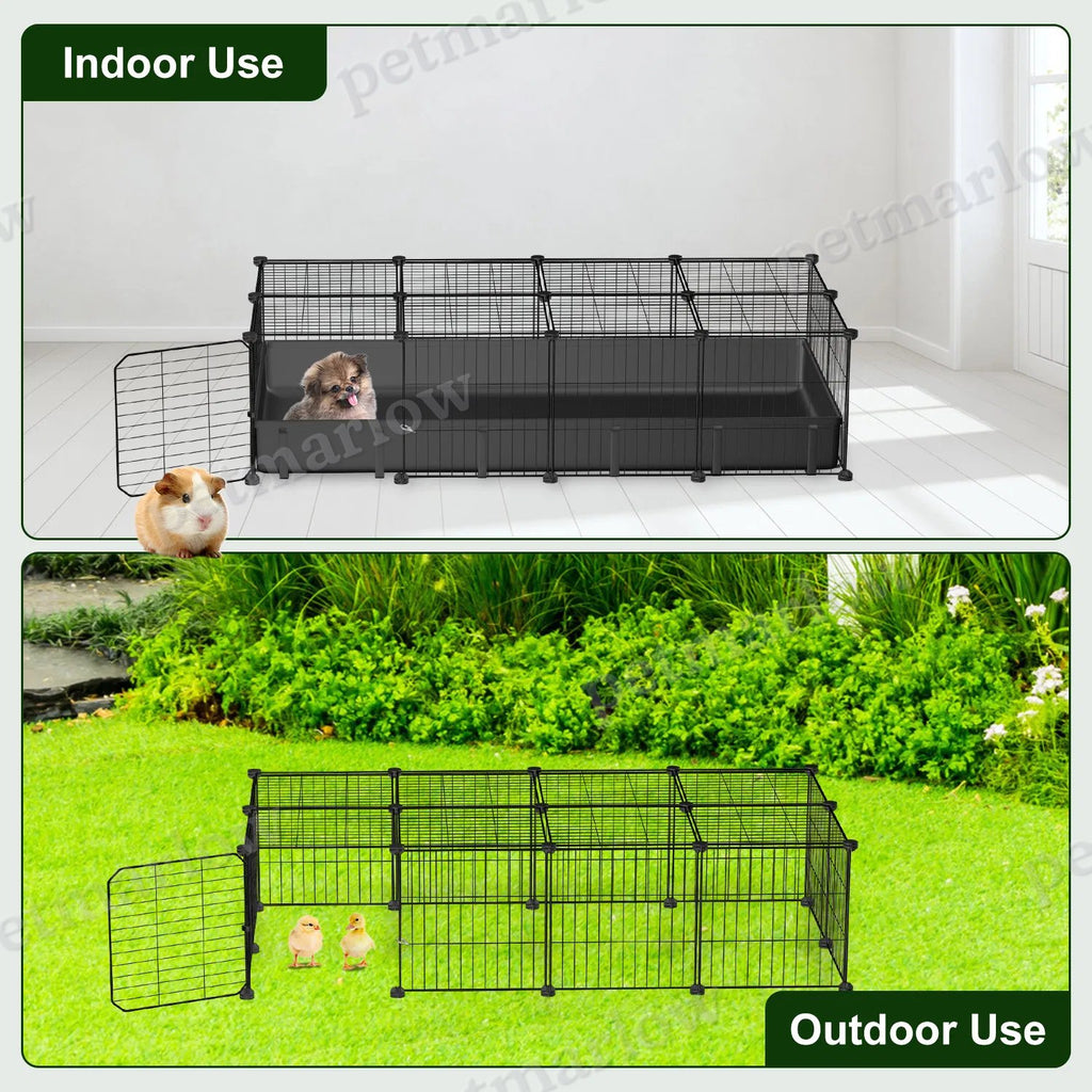 Modular Metal Small Pet Exercise Pen with Waterproof Floor Mat – view 3