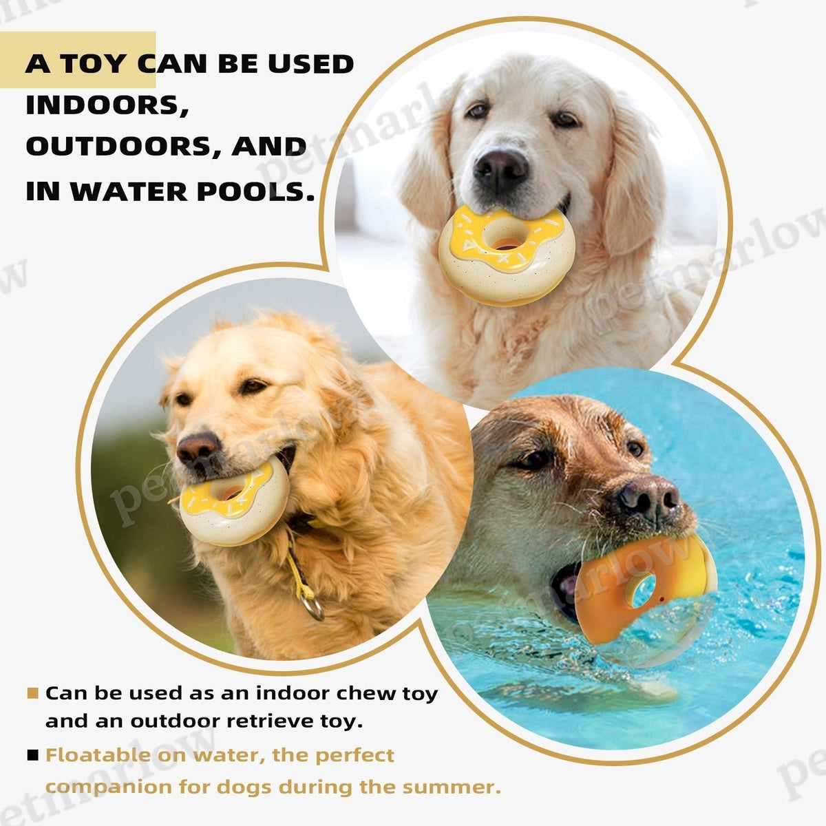 Molar Teeth Cleaning Sound Donut Dog Toy – view 5