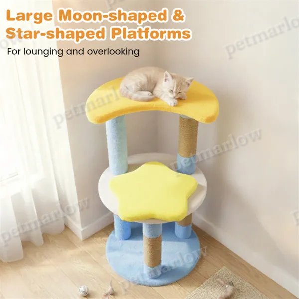 Moon & Star Cat Tree With 4 Levels and Scratching Posts – view 3