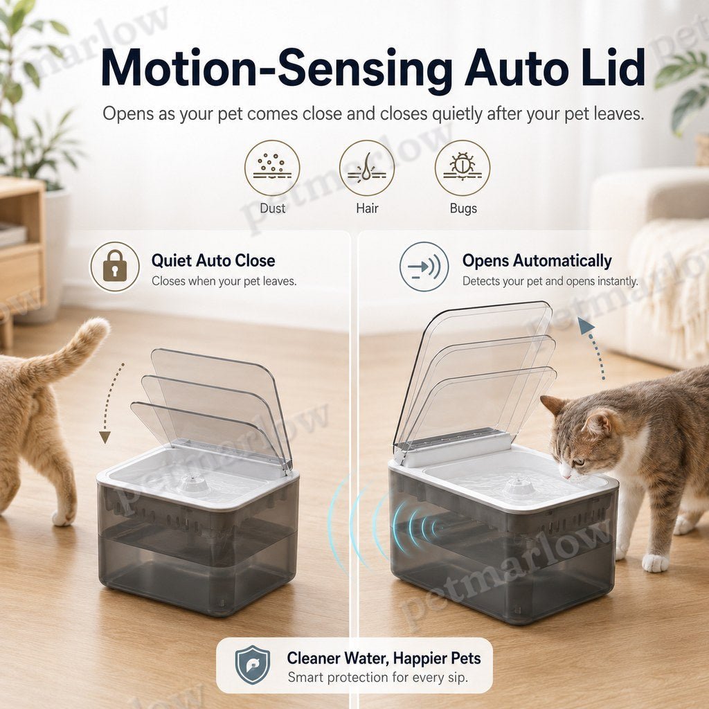 Motion-Sensing Auto-Lid 3L Rechargeable Cat Water Fountain – view 2