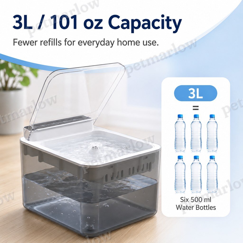 Motion-Sensing Auto-Lid 3L Rechargeable Cat Water Fountain – view 4