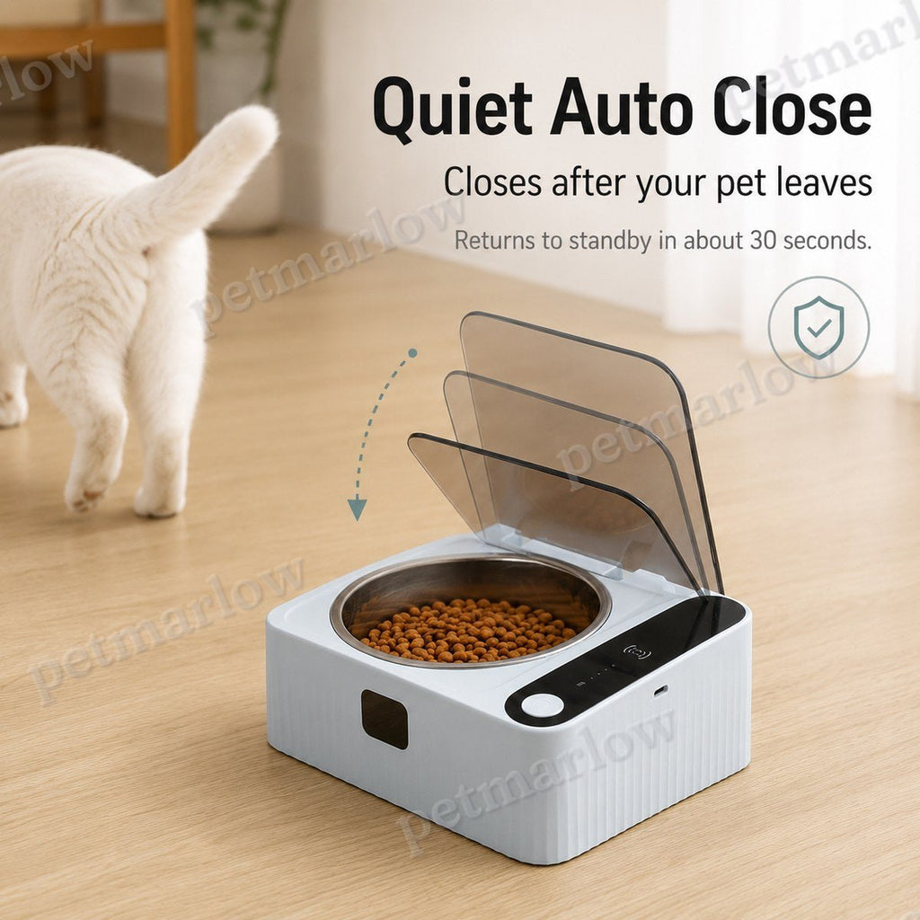 Motion-Sensing Covered Stainless Steel Cat Bowl (For Cats & Small Dogs) – view 3