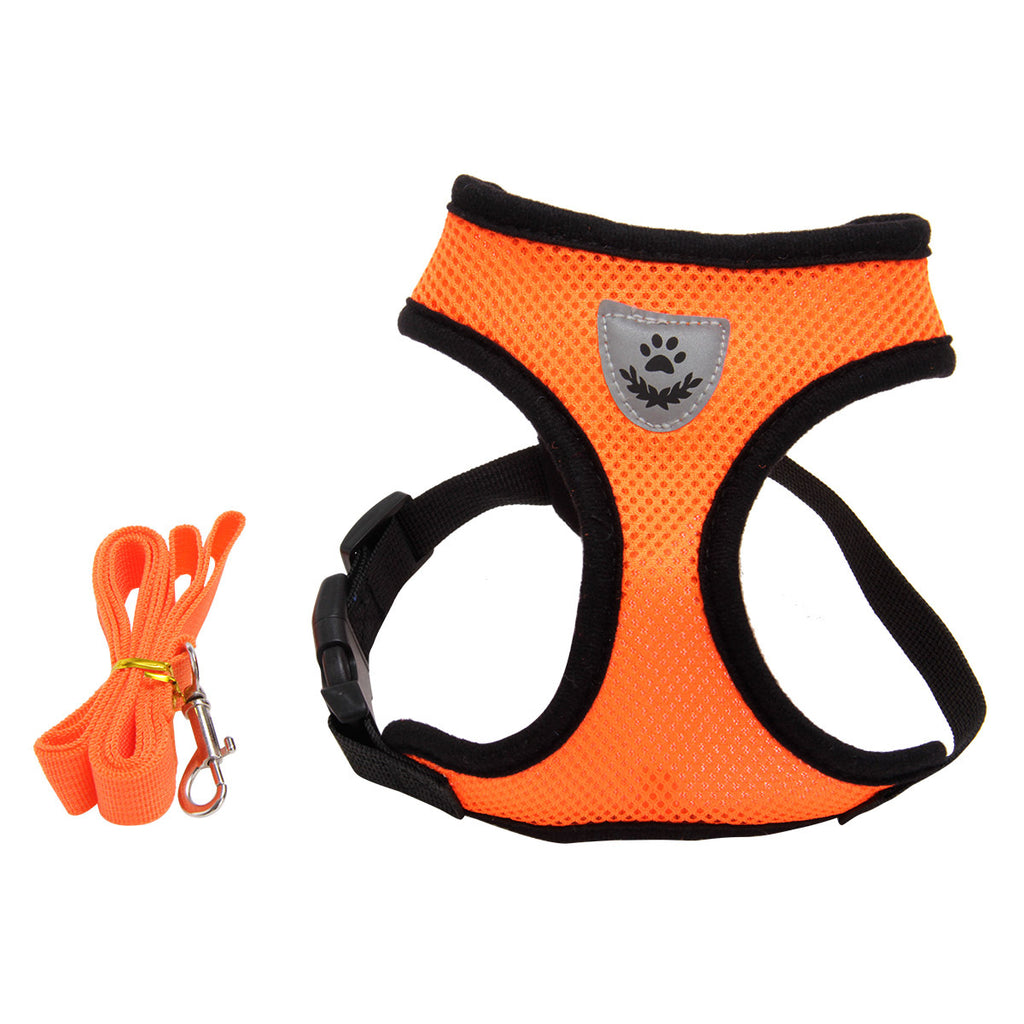 Multi-Color Dog Harness for Stylish Walks – Orange / S
