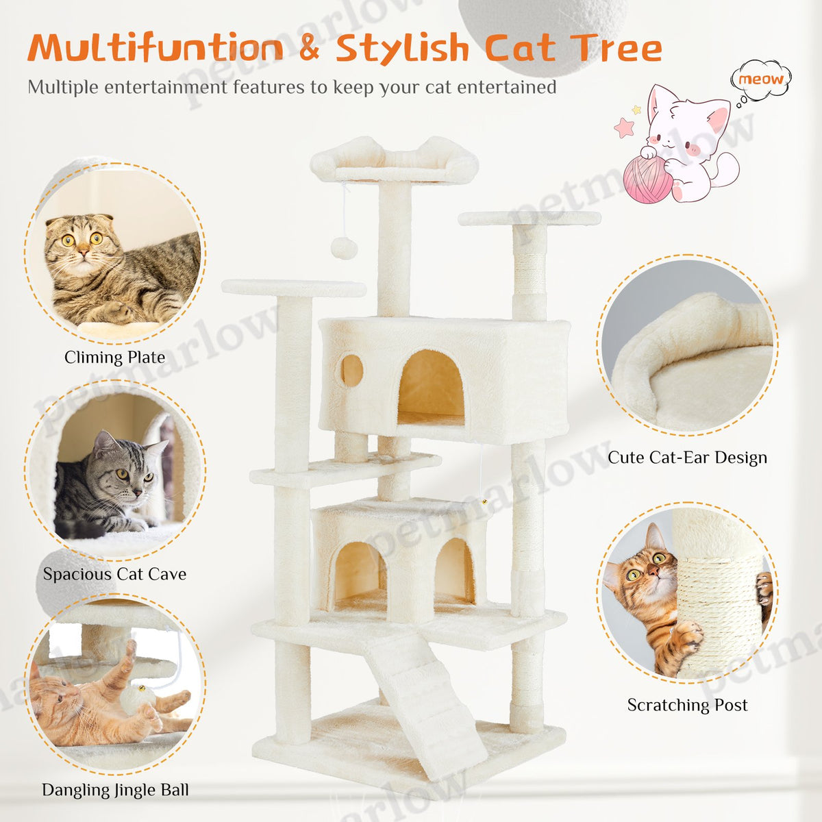 Multi Functional Cat Treehouse Cat Climbing Frame – view 3
