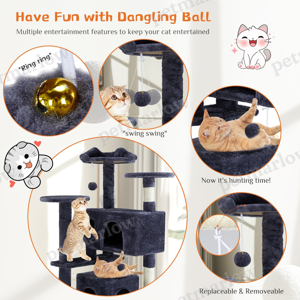 Multi Functional Cat Treehouse Cat Climbing Frame – view 5