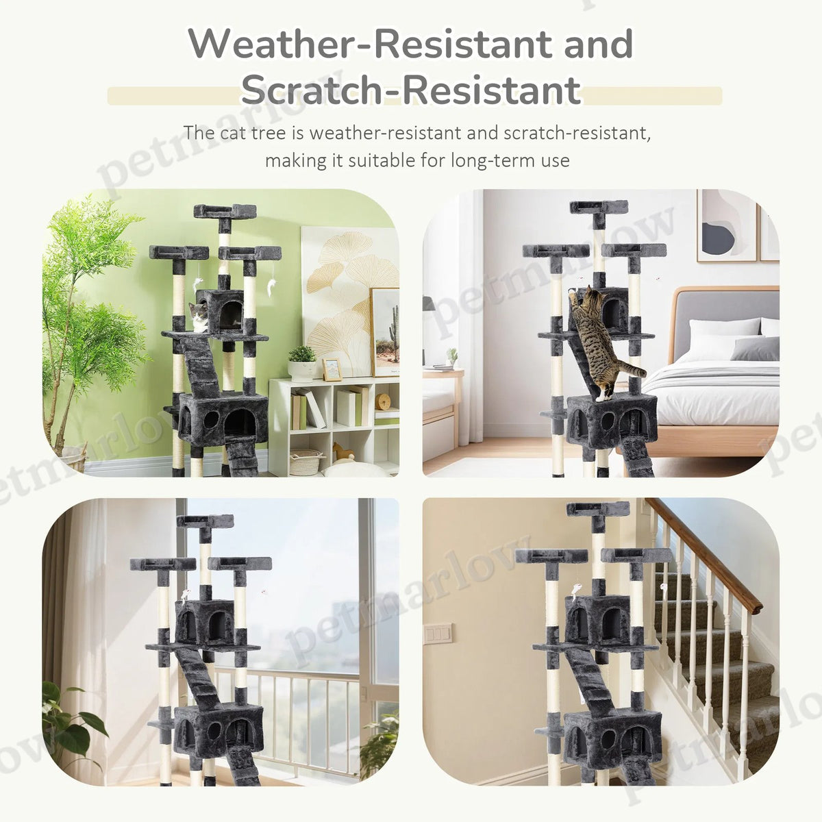 Multi-Level Cat Scratching Tree Activity Center with Toys – view 3