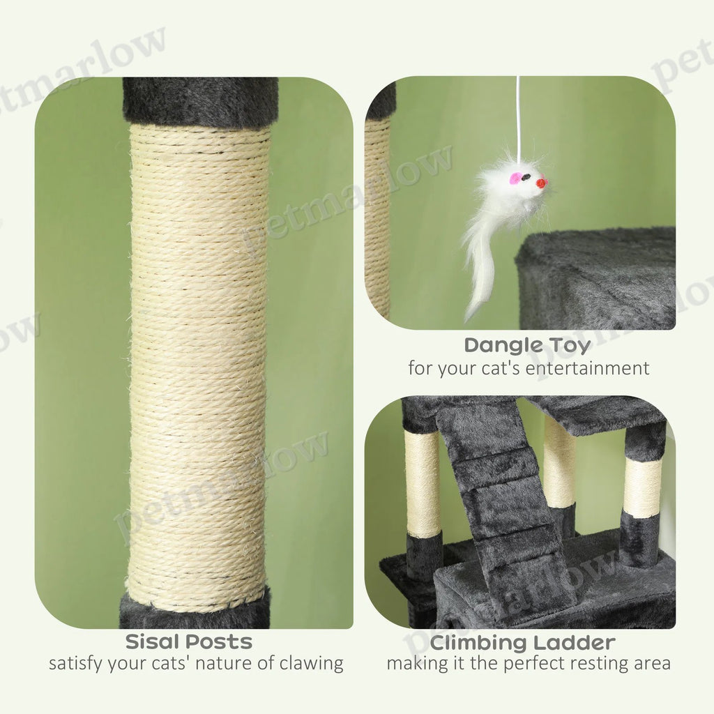 Multi-Level Cat Scratching Tree Activity Center with Toys – view 5