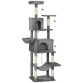 Multi-Level Cat Tower with Condos and Hammocks – Dark Gray / 500x295x630 mm
