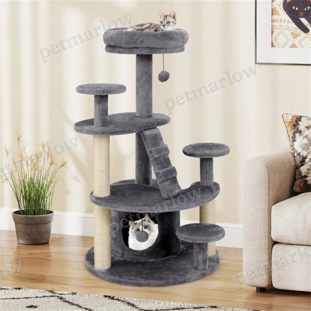 Multi-Level Cat Tree for Munchkin & Older Cats with Padded Perch – view 5