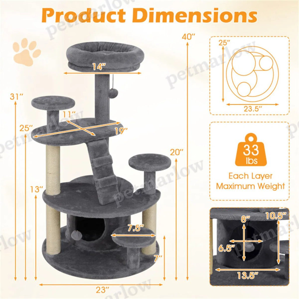 Multi-Level Cat Tree for Munchkin & Older Cats with Padded Perch – view 6