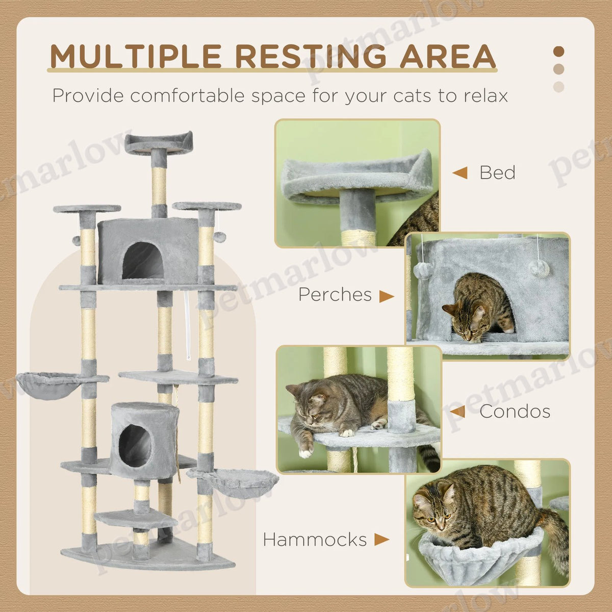 Multi-Level Cat Tree with Condos and Hammocks – view 5