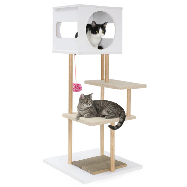 Multi-Level Cat Tree With Scratching Pads and Condo