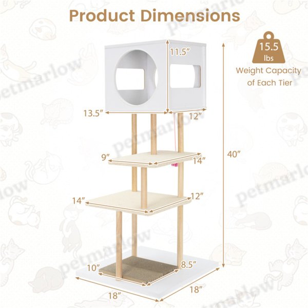 Multi-Level Cat Tree With Scratching Pads and Condo – view 4
