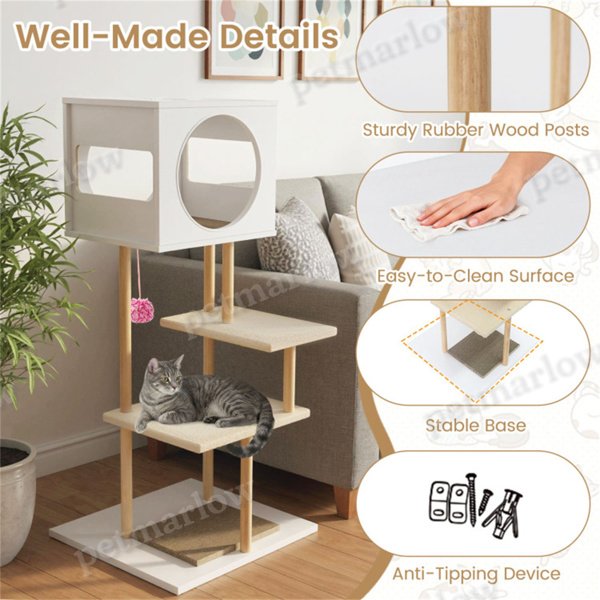 Multi-Level Cat Tree With Scratching Pads and Condo – view 6