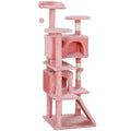 Multi-Level Cat Tree with Scratching Posts and Condos – Pink