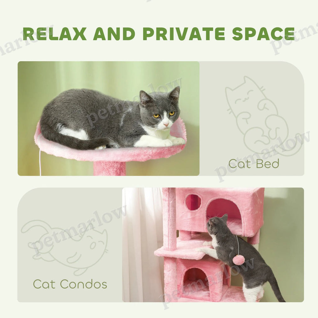 Multi-Level Cat Tree with Scratching Posts and Condos – view 3