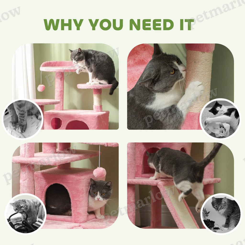 Multi-Level Cat Tree with Scratching Posts and Condos – view 4