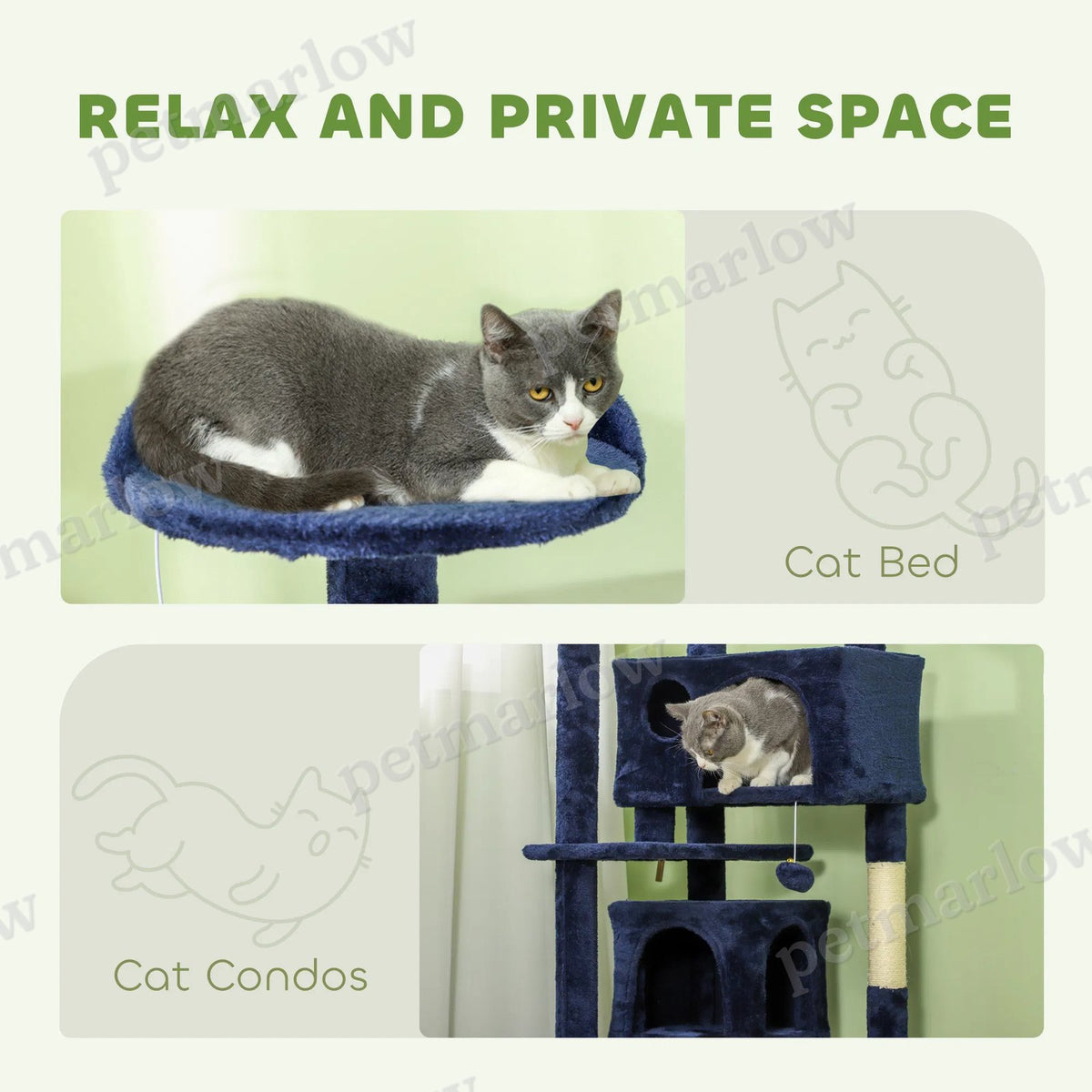Multi-Level Cat Tree with Scratching Posts and Condos – view 4
