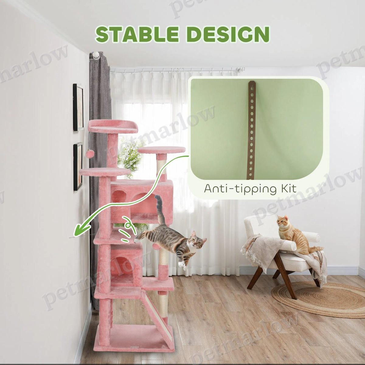 Multi-Level Cat Tree with Scratching Posts and Condos – view 5