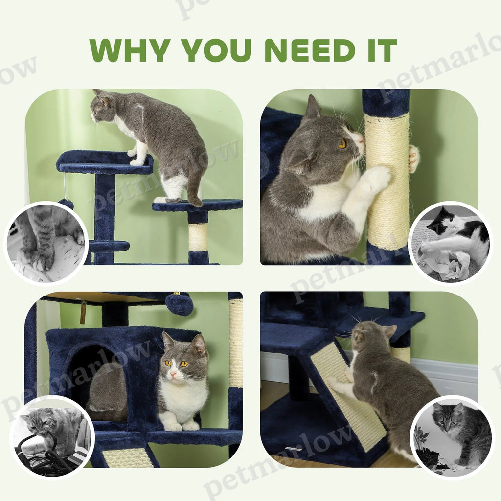 Multi-Level Cat Tree with Scratching Posts and Condos – view 6