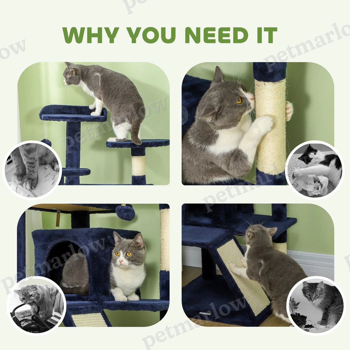 Multi-Level Cat Tree with Scratching Posts and Condos – view 6
