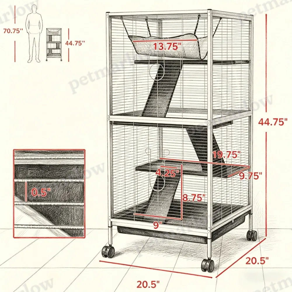 Multi-Tier Pet Habitat for Small Animals – view 6