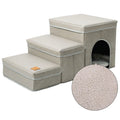 Multifunctional Pet Stairs – Beige Lambswool