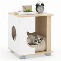 Multipurpose Wooden Cat House Nightstand
