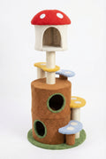 Mushroom Cat Tree with Condo and Plush Perches