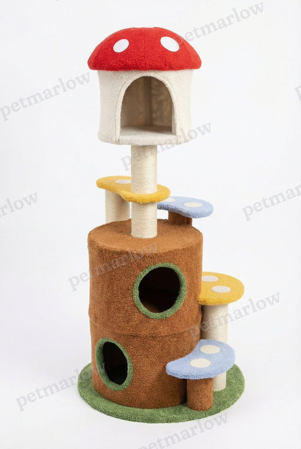Mushroom Cat Tree with Condo and Plush Perches – view 5