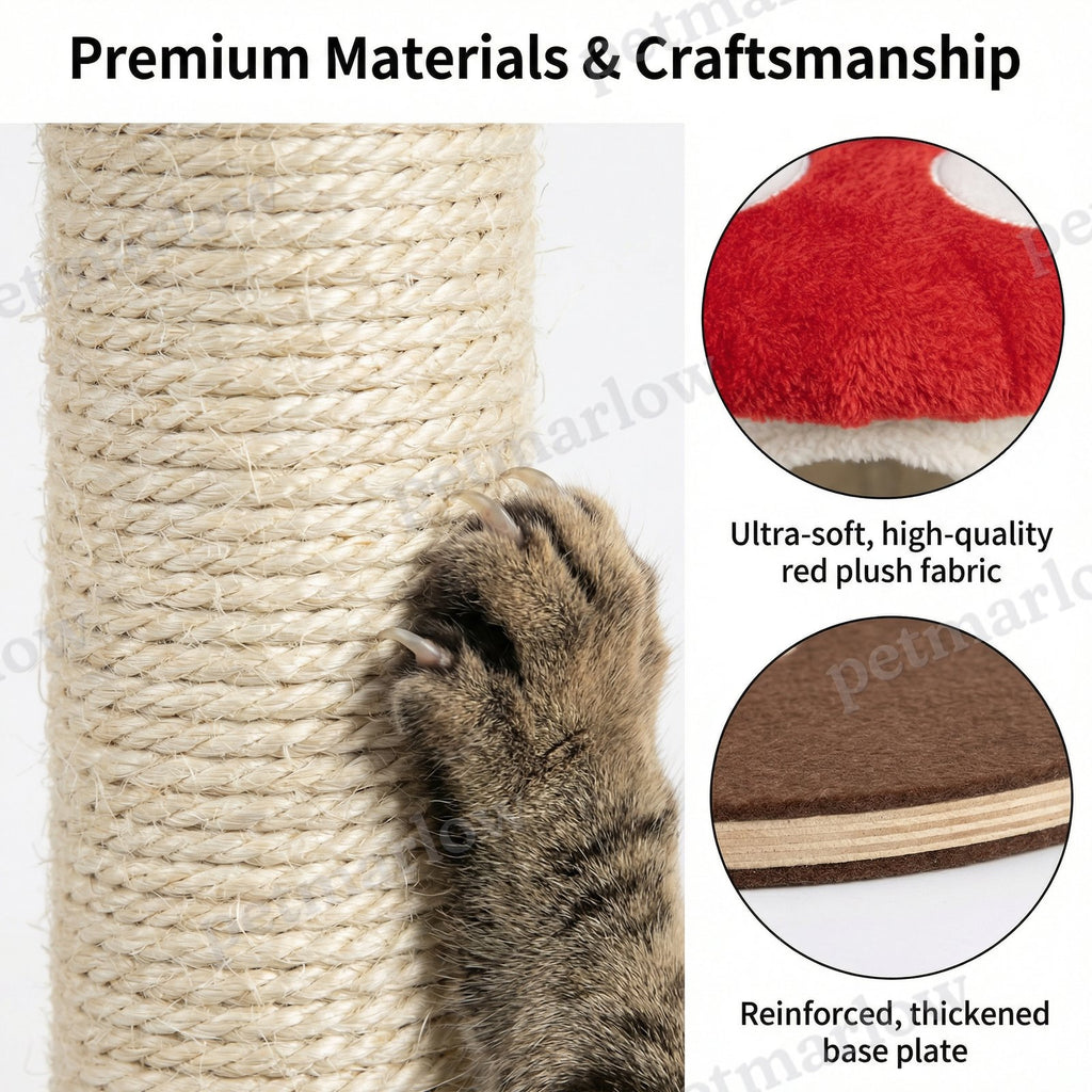 Mushroom Cat Tree with Condo and Plush Perches – view 6