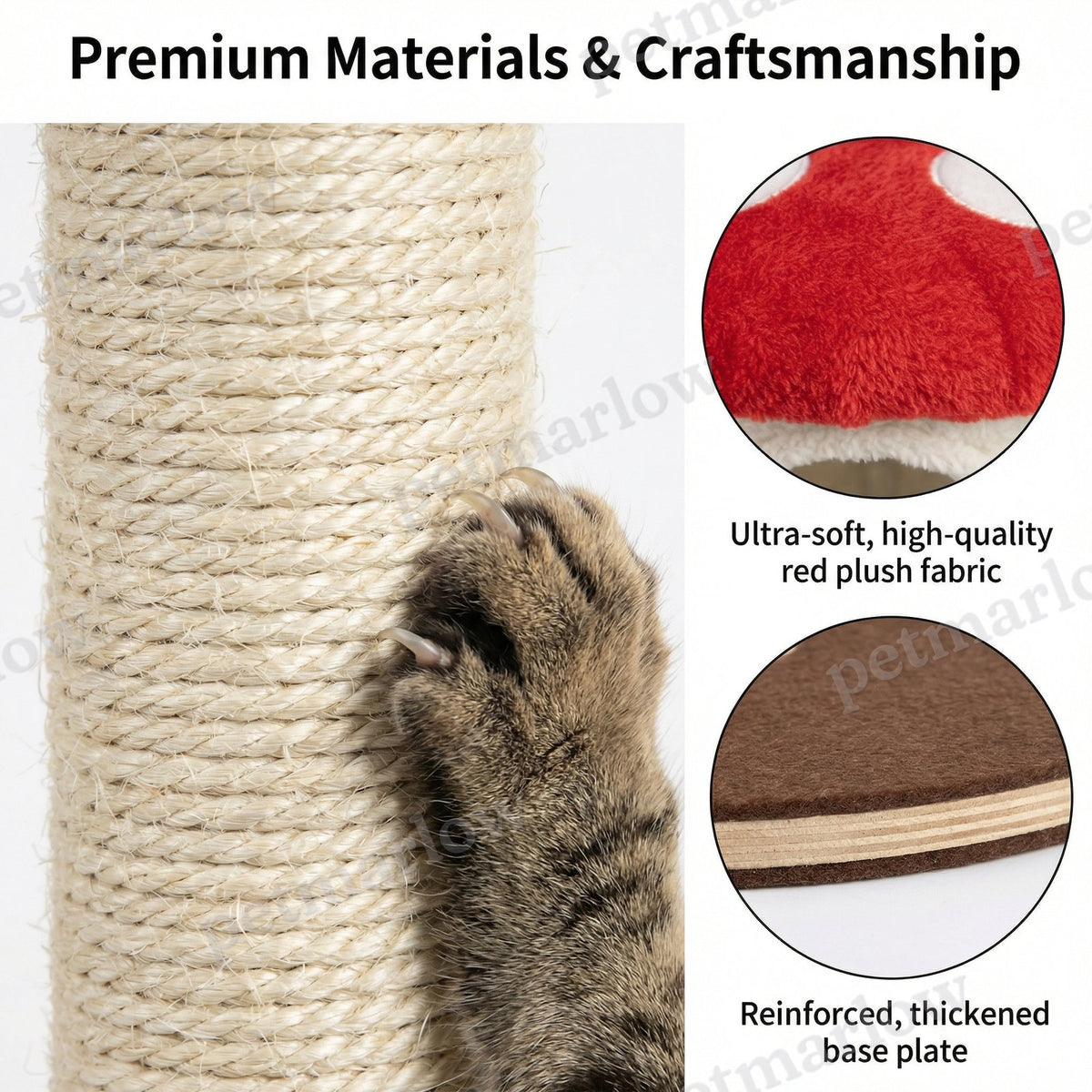 Mushroom Cat Tree with Condo and Plush Perches – view 6