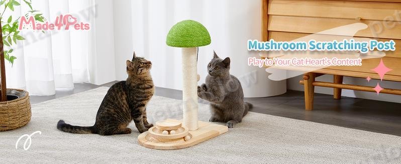 Mushroom Cat Scratching Post with Interactive Toy – view 3