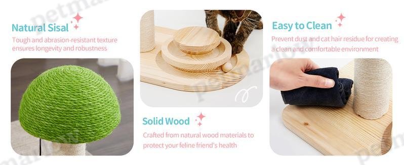 Mushroom Cat Scratching Post with Interactive Toy – view 6