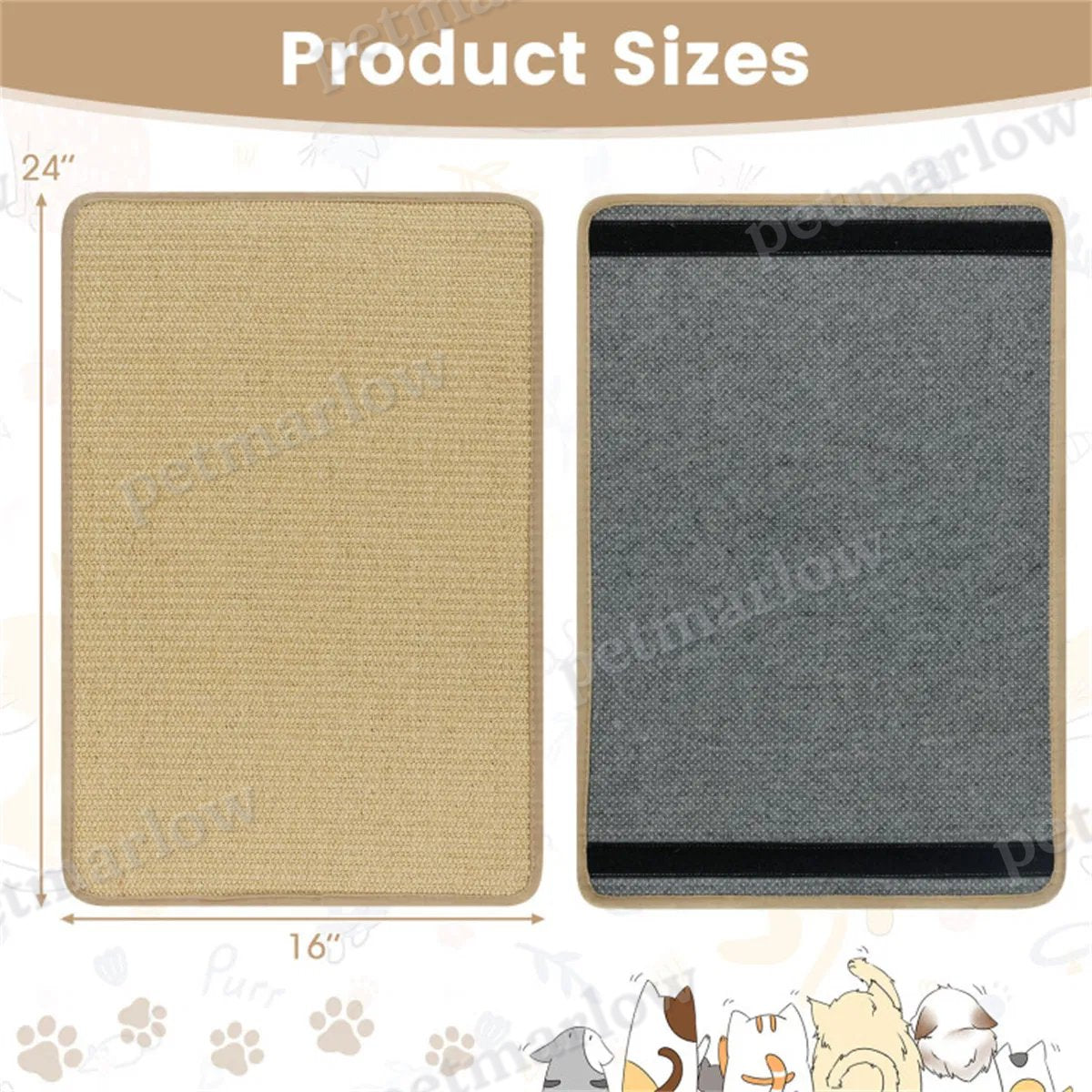 Natural Cat Scratching Mats Set for Furniture Protection – view 6