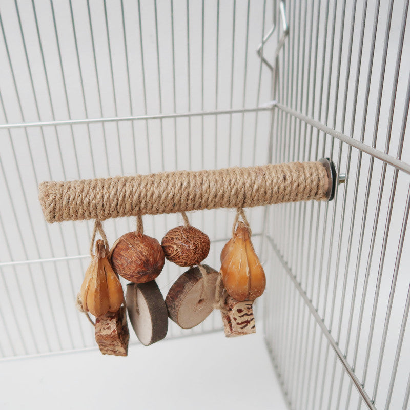Natural Hemp Rope Hanging Parrot Toy For Colorful Bird Accessories – woodiness