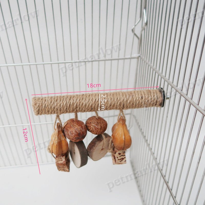 Natural Hemp Rope Hanging Parrot Toy For Colorful Bird Accessories – view 3