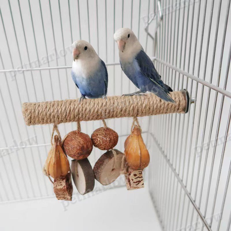 Natural Hemp Rope Hanging Parrot Toy For Colorful Bird Accessories – view 5
