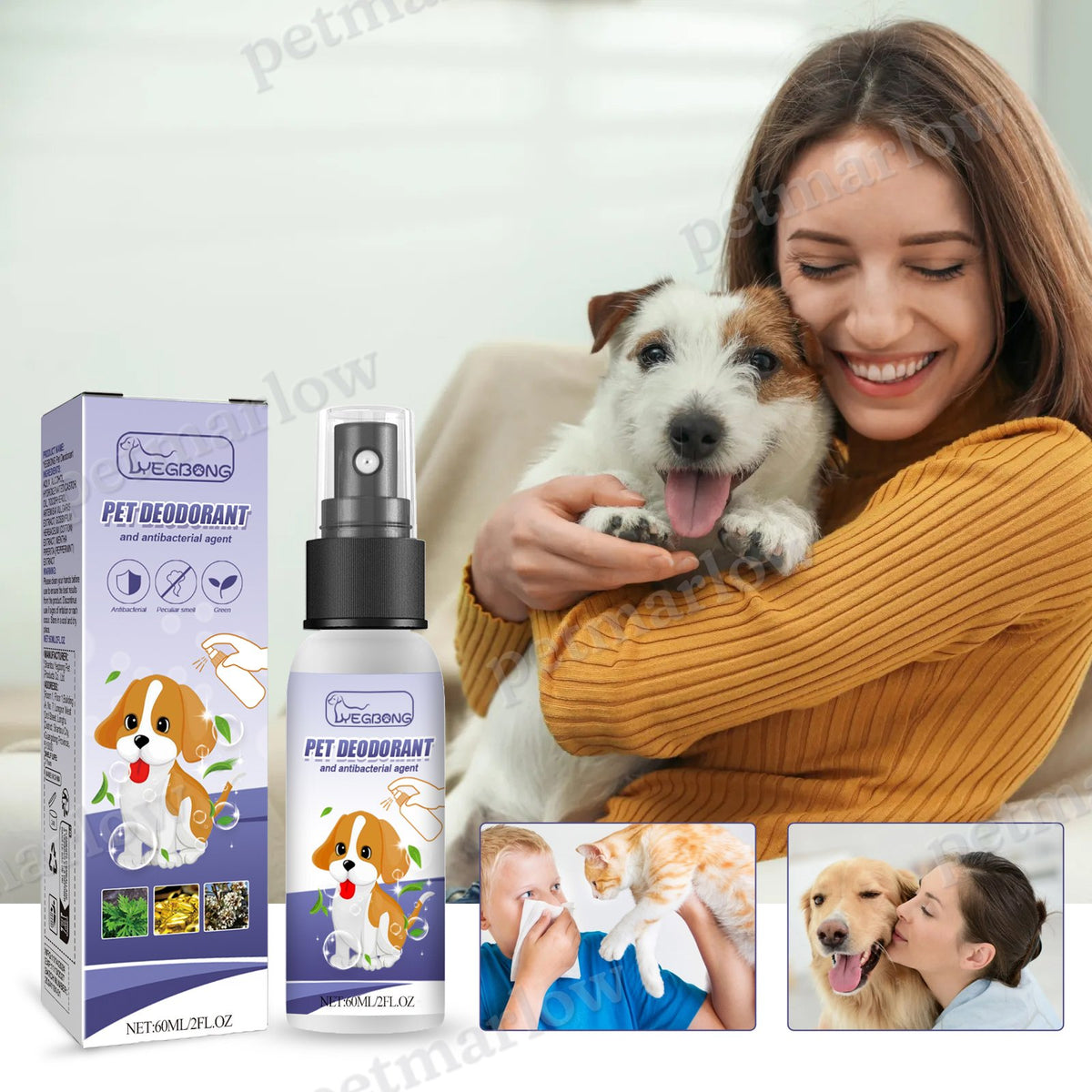 Natural Pet Deodorant Spray for Dogs, 60ml – view 3