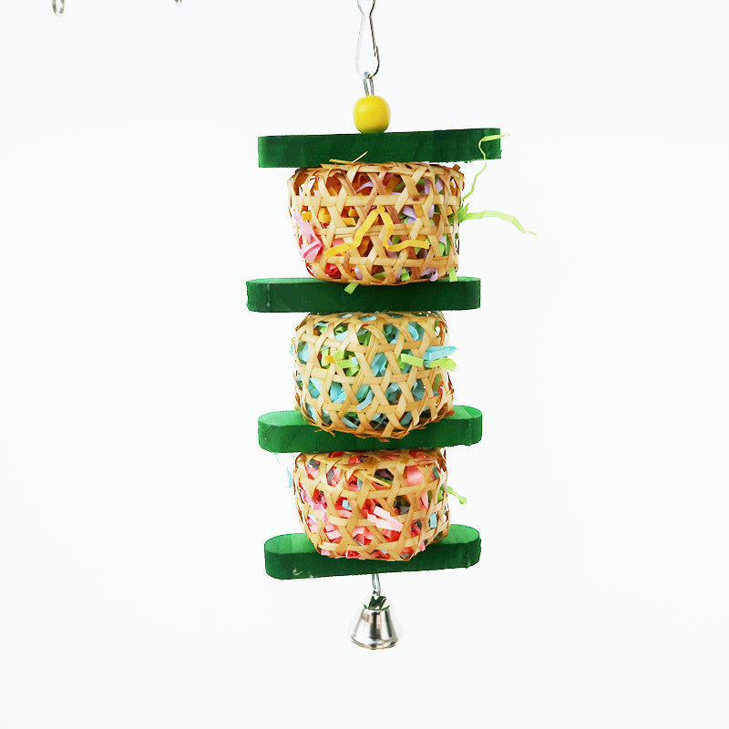 Natural Rattan And Wood Parrot Chew Toy Bird Cage Accessories – Wooden gnawing skewers