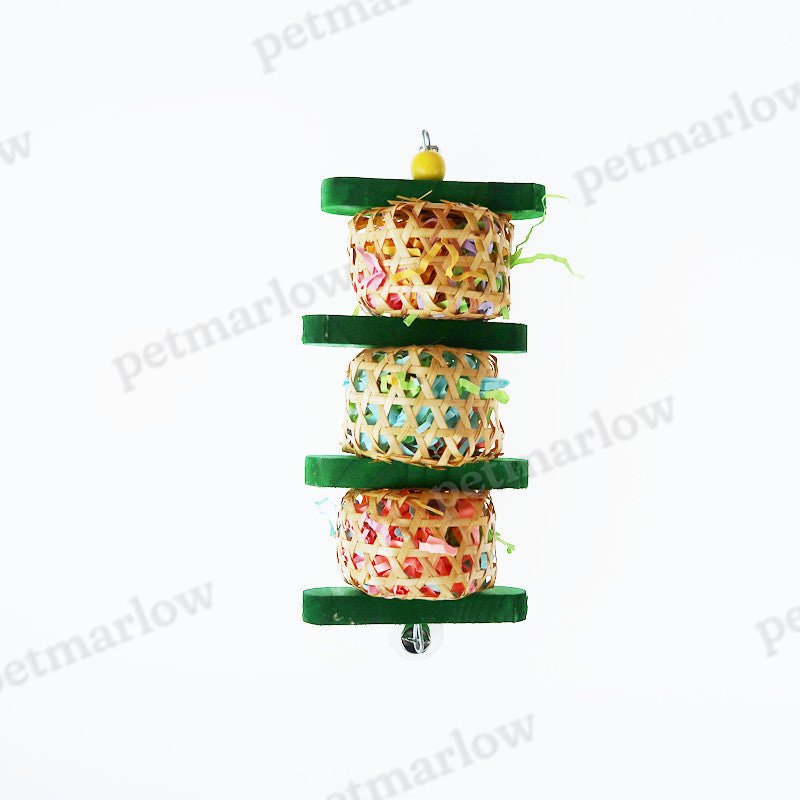 Natural Rattan And Wood Parrot Chew Toy Bird Cage Accessories – view 3