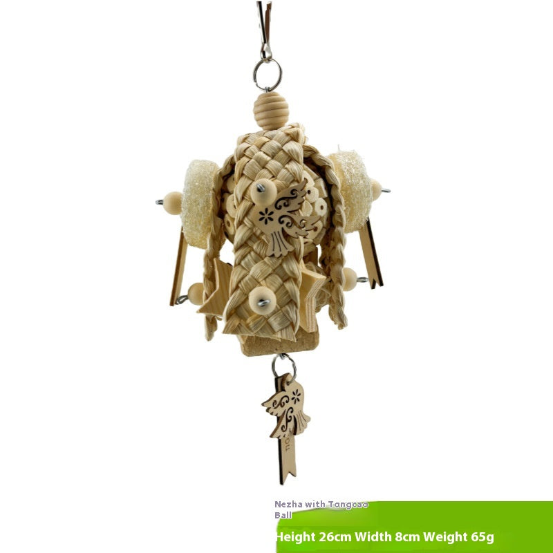 Natural Rice Paper Plant Pith Ball Safe Parrot Chewing Gnawing Toy – Ricepaperplant Pith Ball Nezha