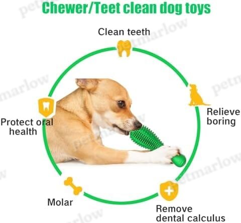 Natural Rubber Tough Hard Dog Interactive Toys Toothbrush for Training and Dental Care – view 3
