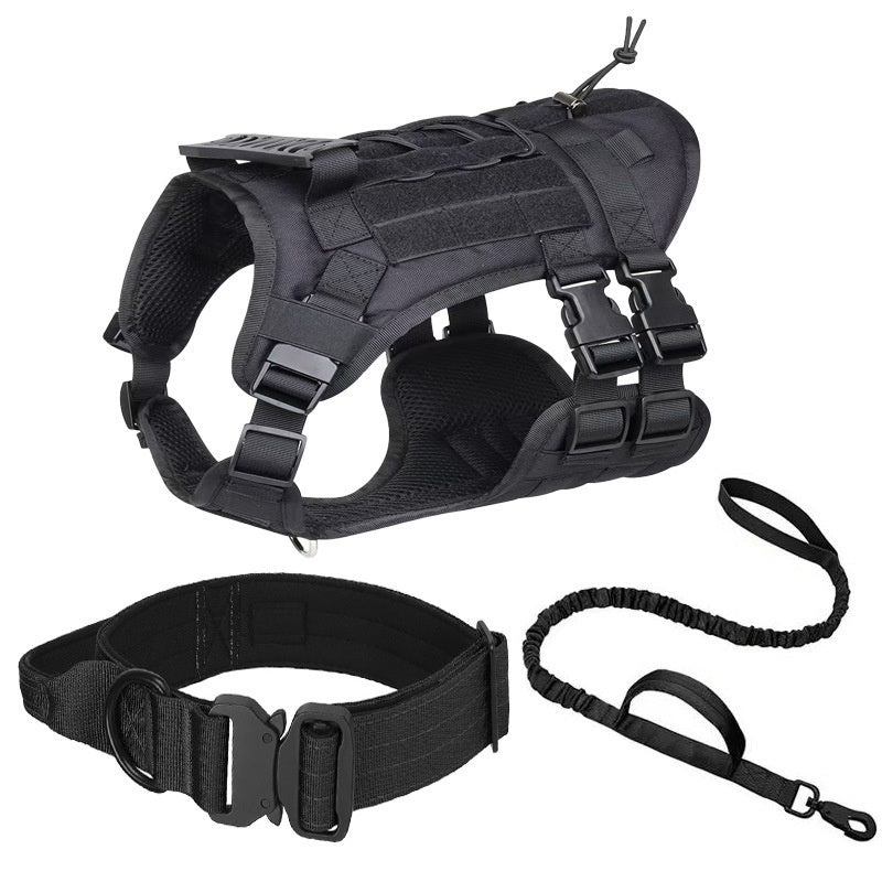 New Tactical Vest For Big Dogs Outdoor Splash-Proof – Black / S